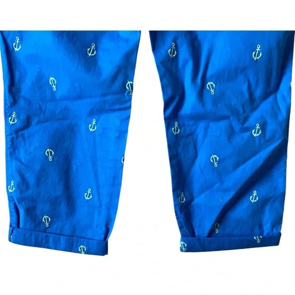 OLD NAVY | Women's Embroidered-Anchor Boyfriend Chino Khakis Blue Pants Size 16 - Picture 6 of 7